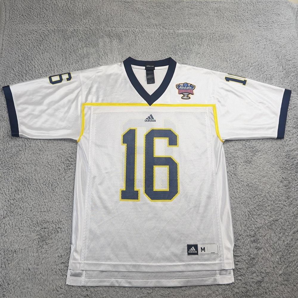 Vintage Allstate Sugar Bowl Jersey M White 16 NCAA College Football Adidas Mesh - Picture 2 of 9